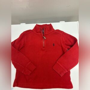 ‼️BF SALE‼️Ralph Lauren Boys Bold Red Zip-Up Sweater